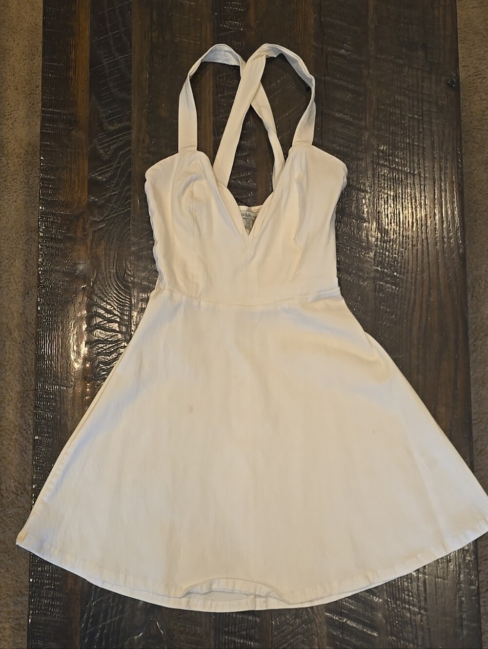 Charlotte Russe White V-Neck Crisscross Strap Mini Dress